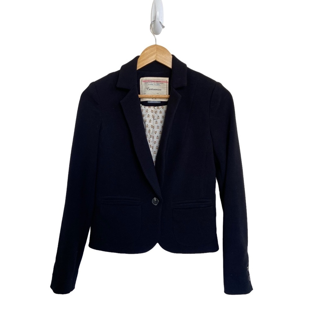 Anthropologie Cartonnier Fitted Black Blazer